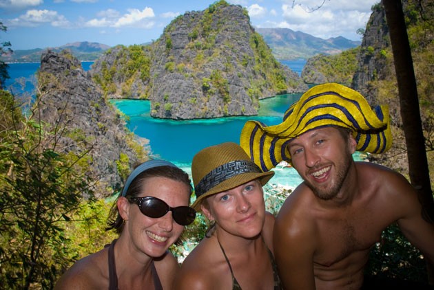 Matt and friends at a viewpoint near Kayangan Lake, Coron