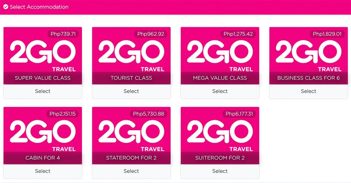 2GO Manila to Puerto Princesa Ticket Prices