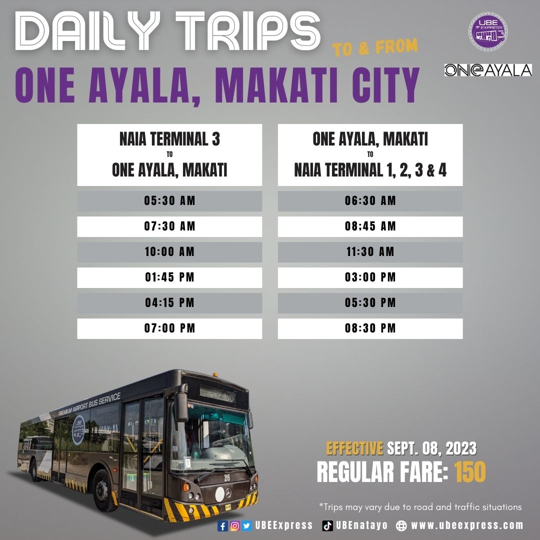 UBE Express NAIA-Makati Schedule