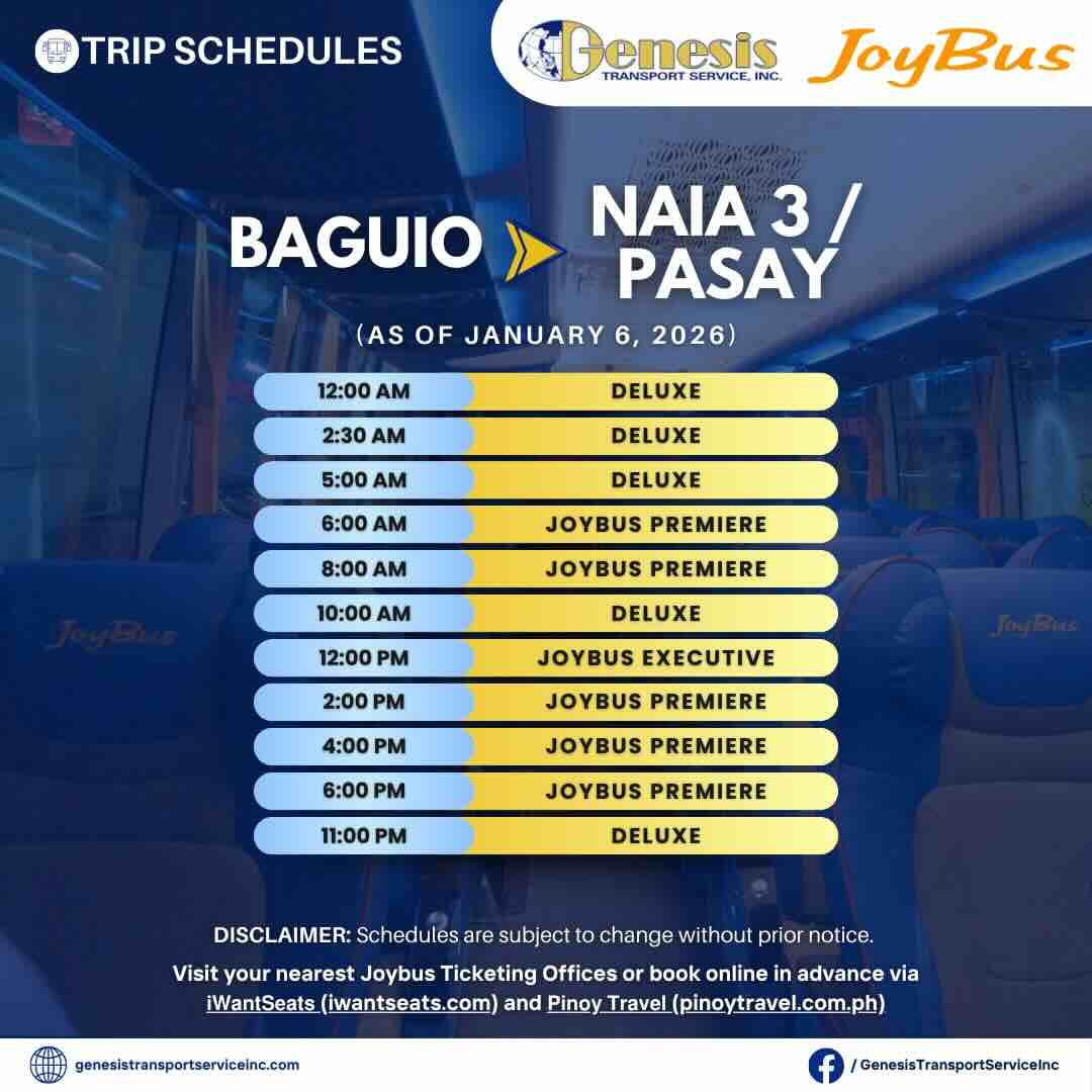 Baguio to NAIA 3_Pasay Genesis Transport