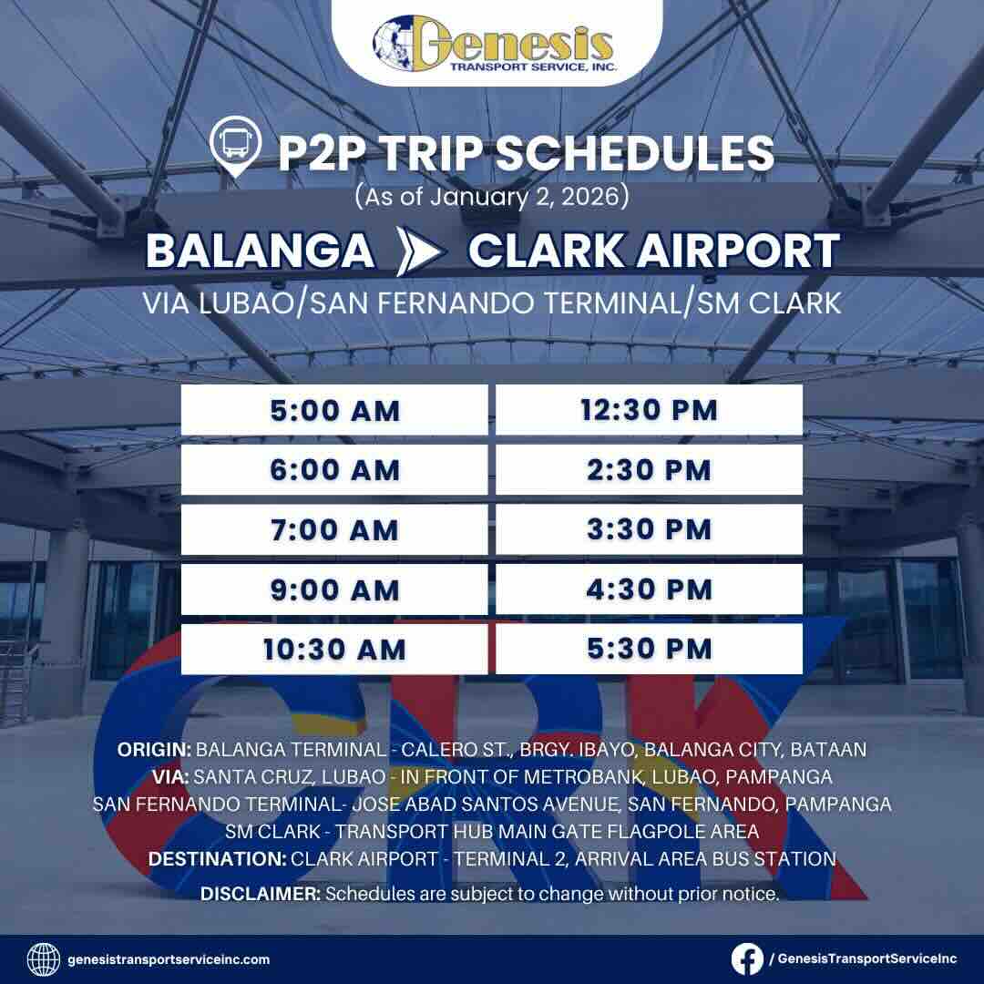 Balanga to Clark Airport Genesis Transport