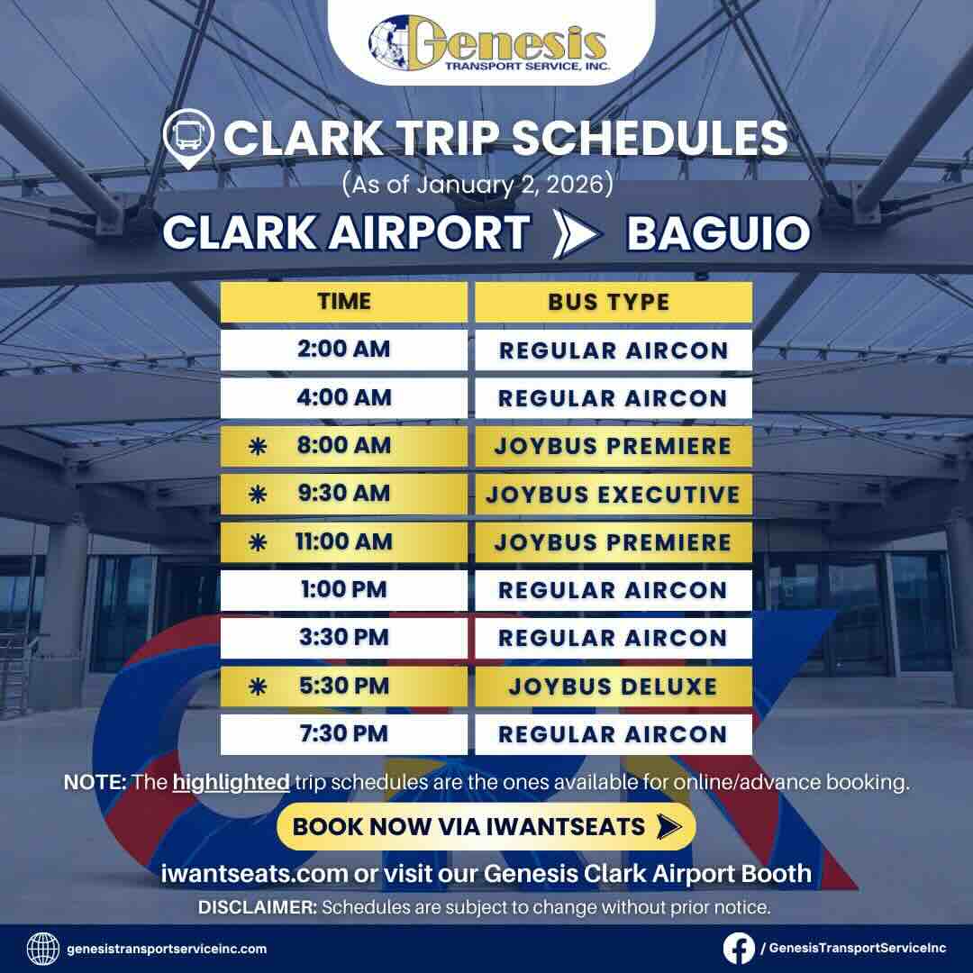 Clark Airport to Baguio Genesis Transport
