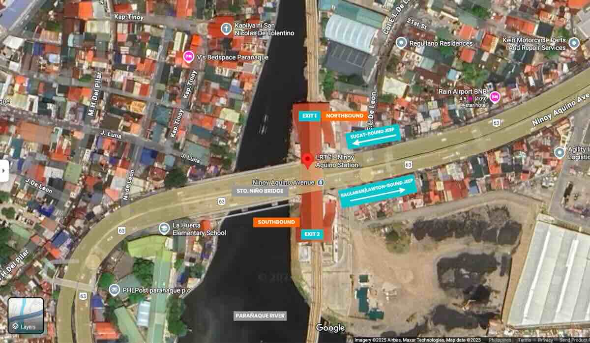 LRT1 Ninoy Aquino Ave Station Map